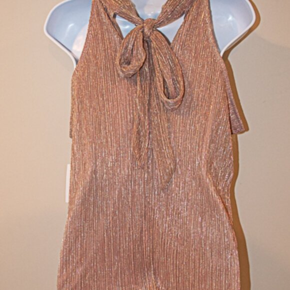 New with Tags Nine West Metallic Pink Halter top Size Med - Picture 3 of 4